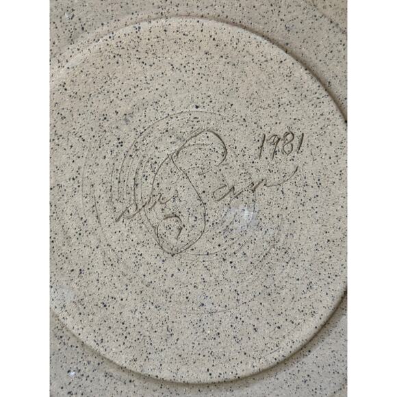 Large Mid Century Geometric Platter Signed 1981 - Picture 5 of 5